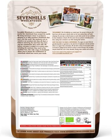 Органічний веганський протеїновий порошок Sevenhills Wholefoods Natural, 900 г