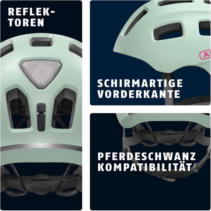 Велосипедний шолом ABUS Youn-I 2.0 - з підсвічуванням для дітей, підлітків та молоді - для дівчаток та хлопчиків M (52-57 см) Mint