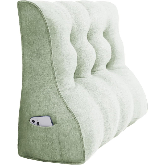 Подушка для спини Johnear, поперекова подушка для спинки дивана-ліжка, подушка для читання, велика подушка для книги, високе узголів&39я ліжка, дворядна клиноподібна подушка, настінна подушка, подушка для ніг (бежевий, 100 x 26 x 55 см) бежевий 100 x 26 x