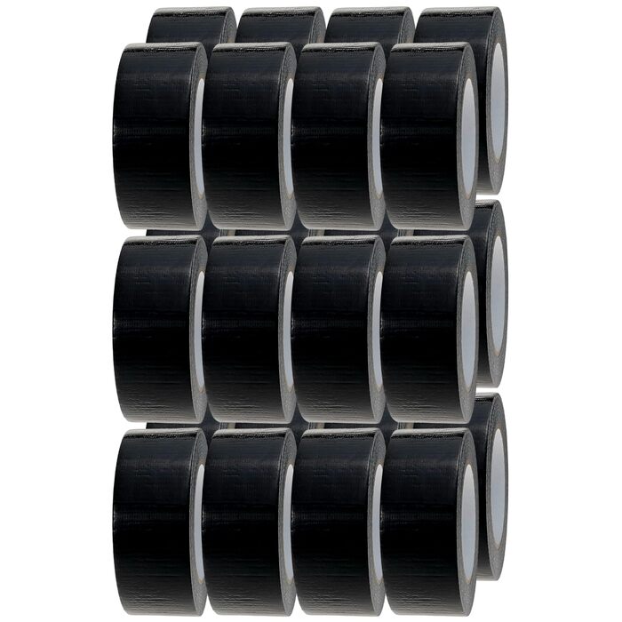 Чорна клейка стрічка 24 рулони клейкої стрічки 48 мм x 45 м Водонепроникна Універсальна стрічка для використання всередині та зовні приміщень Міцна упаковка з 24 шт.