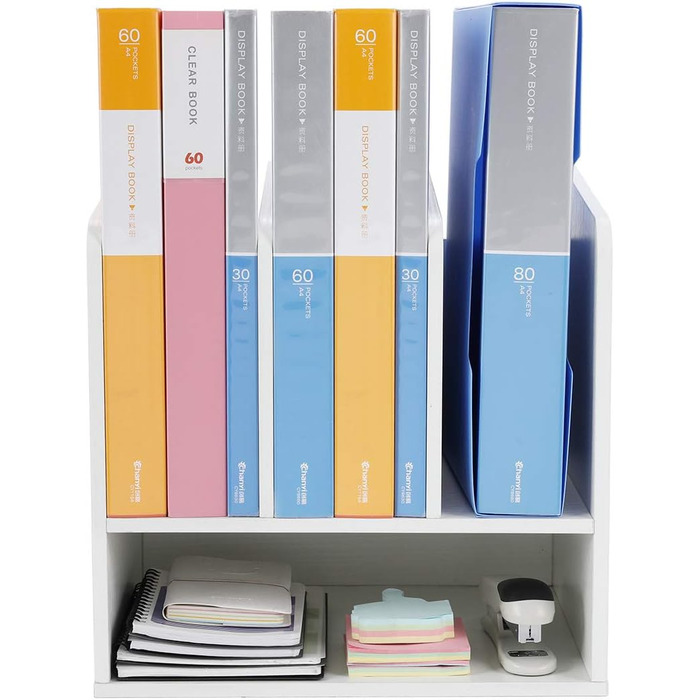 Відділення дерев&39яний органайзер для офісного столу формату A4 Тримач для документів Лоток для файлів Тримач для журналів Лоток для листів Організатор для паперових журналів, білий, 4-