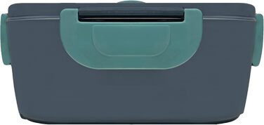 Електричний ланчбокс з підігрівом, портативний контейнер для їжі 1.5 л з нержавіючої сталі, герметичний. 3-в-1 для автомобіля (12V/24V), офісу (220V) та подорожей, з виделкою, ложкою та термосумкою (зелений)