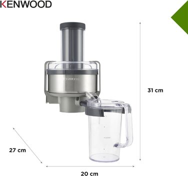 Професійна соковижималка Kenwood AT641 для кухонного комбайна Cook Chef KM 070, нержавіюча сталь, 20 х 27 х 31 см