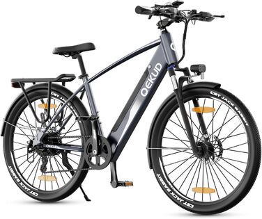 Міський велосипед електричний велосипед, акумулятор 36V / 12Ah ebike, двигун 250W, діапазон електричного велосипеда 100 км до 25 км / год, електричний велосипед з APP 27.5 сірий, 27M204 e-bike