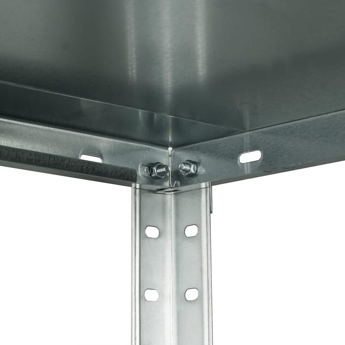 Стелаж для зберігання Metalkas BR1-ECO з 5 полицями, 185x100x40 см, полиці з регульованою висотою, до 350 кг, надміцний стелаж, стелаж для підвалу, стелаж для майстерні, оцинкований, виготовлений з металу, сріблястий