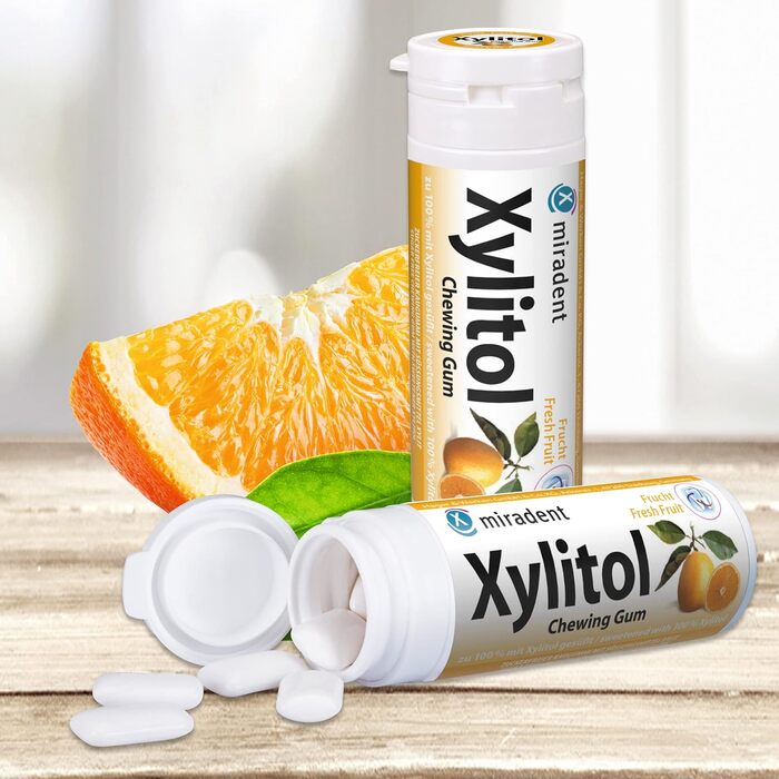 Жувальна гумка miradent Xylitol Dental Care фруктовий – 12 шт