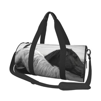 Спортивна дорожня сумка Білий кінь та Чорний кінь, унісекс, велика спортивна сумка-мішок