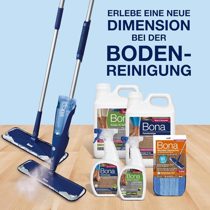 Набір чохлів для швабр Bona з 3 чохлами для швабр, ганчіркою для підлоги, мікрофібровою подушечкою для чищення з двозонним дизайно