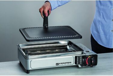 Газовий гриль Kemper, портативний, 2300 Вт, з антипригарним покриттям, в т.ч. футляр для транспортування