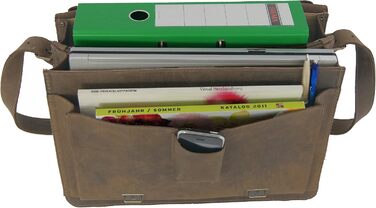 Портфель Freiherr von Maltzahn, сумка для ноутбука HERTZ з коричневої органічної шкіри, зроблено в Німеччині, включаючи догляд за