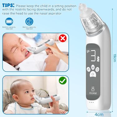 Назальний аспіратор дитячий електричний дитячий назальний аспіратор новонароджений з 3 силами всмоктування музичним світлом і 3 ро