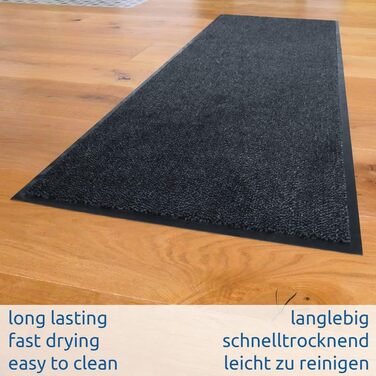 Килимок для бруду GEAR сірого кольору 5 розмірів для використання всередині та зовні приміщень, протиковзкий килимок для дверей, килимок для очищення, що миється, нековзний, гумовий край, 150x90, 120x90, 180x60, 90x60, 60x45 см, килимок для дверей 120 x 9