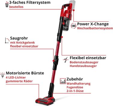 Акумуляторний вертикальний пилосос Einhell TE-SV 18 Li-FLX-Solo