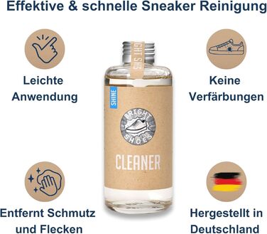 Набір для чищення взуття Bright Shoes Sneaker Cleaner Premium Shoe Cleaner з урахуванням спрею для чищення взуття, щітки для взуття, ганчірки з мікрофібри Крем для взуття, безбарвний