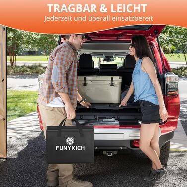 Складаний кемпінговий стіл FUNYKICH 3 фути 87x40x26 см, маленький складний стіл з сумкою для перенесення, портативний складний стіл з алюмінію, багатофункціональний стіл з панелі МДФ для пікніка, кемпінгу, пляжу, балкону, чорний