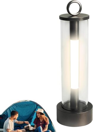 Ліхтар для кемпінгу Підвісний ліхтар з 3 режимами, портативний ліхтар з USB-акумулятором 2000 мАг для кемпінгу, до 18 годин, для дому, приміщень, спальні, вулиці, походів, скелелазіння, подорожей, нічний, сірий