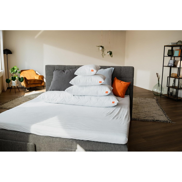 Подушка для сну 40x80 см, 2 шт., гіпоалергенні подушки, можна прати, зроблено в ЄС, сертифіковано Oeko-Tex, довга подушка для сну 40 x 80, подушка для ліжка, подушка, 2 шт., Comfort 100 2 40 x 80 см