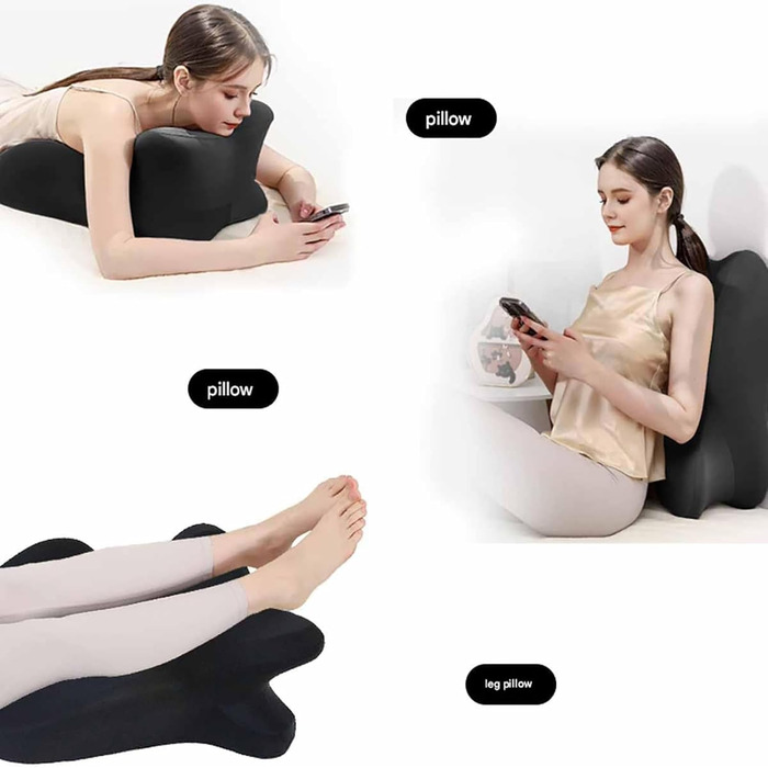 Загальна подушка для пар ChiroMonk, подушка для пар 27 градусів для інтимної близькості, клиноподібна подушка з піни з ефектом пам&39яті для підтримки інтимної близькості та спини, подушки для пар з відскоком для всіх поз (сіра) Grau