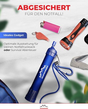 Зовнішній фільтр для води ALPENWERT - фільтр для питної води на 4000 літрів відфільтрованої води - очищення питної води, яка вбиває 99,99 усіх мікробів і бактерій