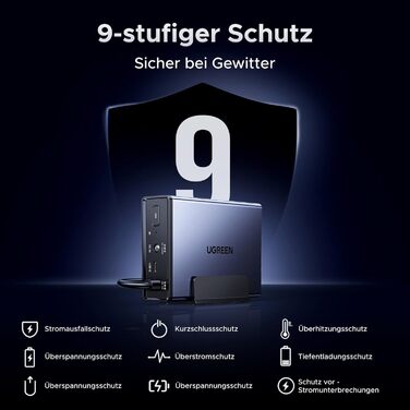 Блок живлення UGREEN 120 Вт, захист від перенапруги, сумісний з UGOS Pro, керування через додаток, автоматичний захист від відключення живлення, джерело безперебійного живлення для UGREEN DH2300/DH4300 Plus/DXP2800//DXP4800 Plus