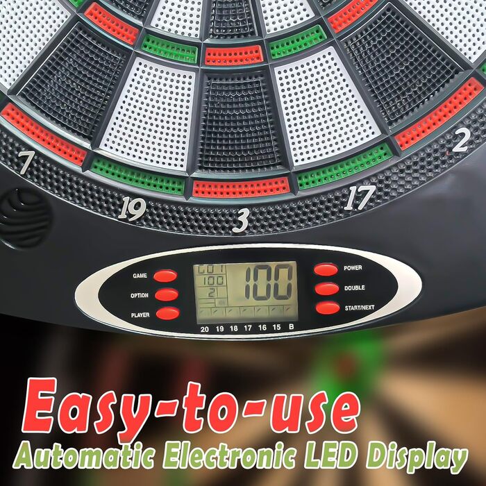 Електронні мішки для дартсу для дорослих та дітей з цифровим світлодіодним дисплеєм для відображення результатів та м&39якими наконечниками для дартсу, автоматична гра з електронним підрахунком очок, 28 ігор, 159 режимів, підходить