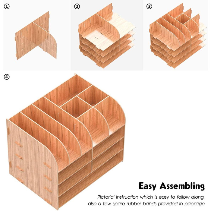 Лоток для документів Lesfit Wood, офісний органайзер для файлів, паперу, документів (настільний органайзер)