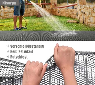 Протиковзкий дренажний килимок Nisorpa 300x90 см, протиковзкі килимки, дренажні мати, гумові килимки товщиною 4 мм, килимки для підлоги для комерційного використання на кухнях, у ресторанах, ванних кімнатах, басейнах, коридорах, вологих приміщеннях та сау