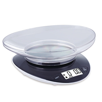 Цифрові кухонні електронні ваги SENSSUN зі знімною чашею, 5 кг / 11 фунтів з точністю до 1 г, з великим РК-дисплеєм і функцією тар