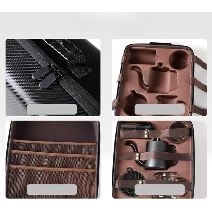 Стильна сумка-органайзер для кави, портативна сумка для зберігання кавового приладдя в подорожах, чохол для переноски кавоварок (включаючи капсульні), багатофункціональна сумка для кави на кожен день