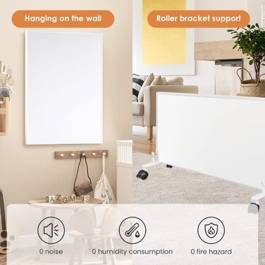 Інфрачервоний обігрівач 600 Вт, настінний інфрачервоний обігрівач до 120 градусів Цельсія для площі 3-15 м - 1-3 хвилини до робочої температури - сертифікований TV 10-річна гарантія