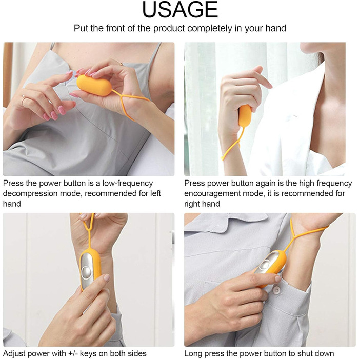 Пристрій для сну, тихе носіння для дорослих, полегшення тривоги, заряджається від USB, мікрострумовий засіб для безсоння, портативна підтримка для покращення глибокого сну (жовтий)