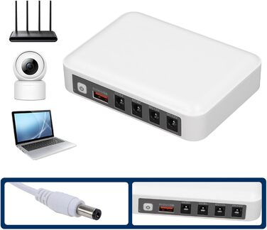 Міні UPS Джерело безперебійного живлення 6000mAh DC 5V/9V/12V для охоронних систем, роутерів, модемів та камер відеоспостереження (Європейська вилка)