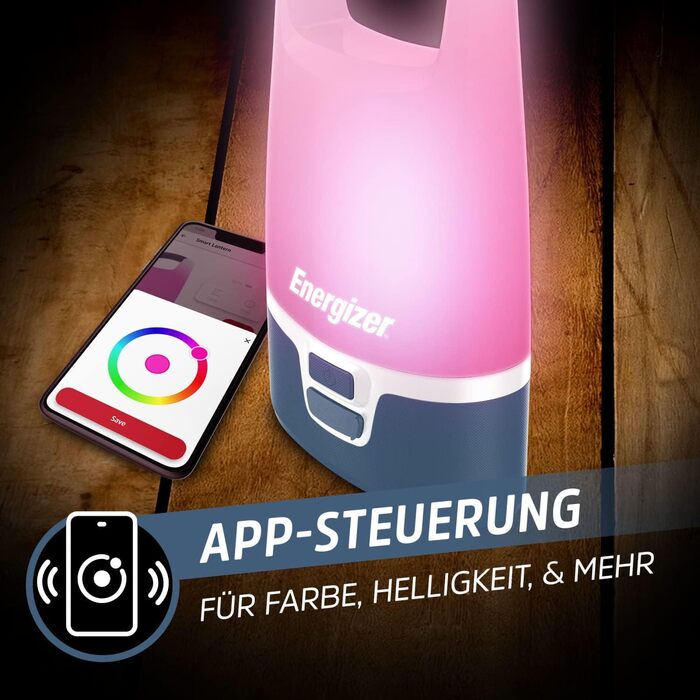 Ліхтар для кемпінгу Energizer SMART, акумуляторний, 1200 люмен, водонепроникний IPX4, освітлення на 360 градусів, кемпінговий ліхтар, включаючи зарядний кабель