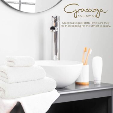 Гостьовий рушник (30,5 х 50,8 см, білий, 100 єгипетська бавовна Giza, 800 г/м, елегантні банні рушники для тіла та обличчя, м'які