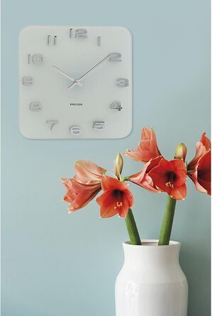 Настінний годинник Karlsson KA4399 Vintage Glas, 35x35 см, білий/Opulenter Garten