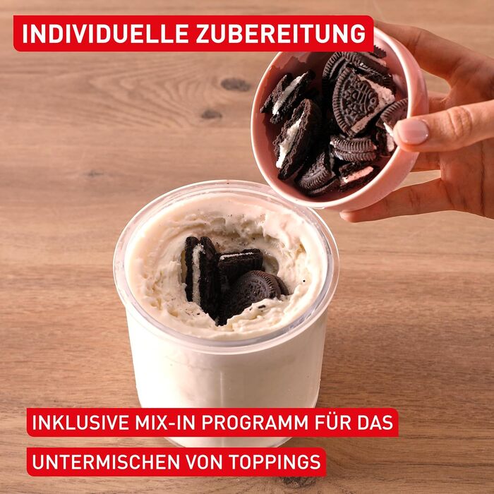 Морозивоnice Tefal Dolci для морозива, джелато, протеїнового морозива та сорбету, з 3 чашами з тритану