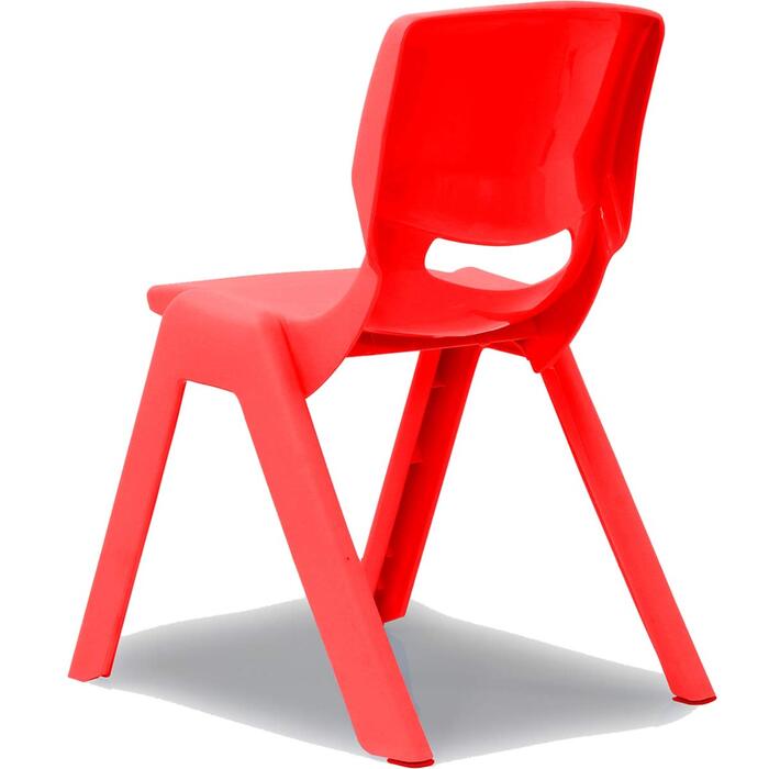 Дитячий стільчик Stimo з гумовими ніжками, вантажопідйомність до 100 кг, штабелюється та стійкий до перекидання, підходить для використання в приміщенні та на вулиці (виготовлений з пластику) (червоний)