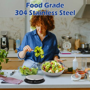 Цифрові кухонні ваги, USB зарядка з нержавіючої сталі зі знімною чашею на 1,4 л, кабель для зарядки, 1г-5кг/11фунтів, функція тари