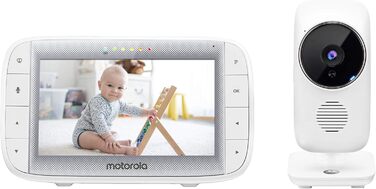 Радіоняня з камерою - екран 5&39 - температура, мікрофон, зум, колискові - білий, 485 -