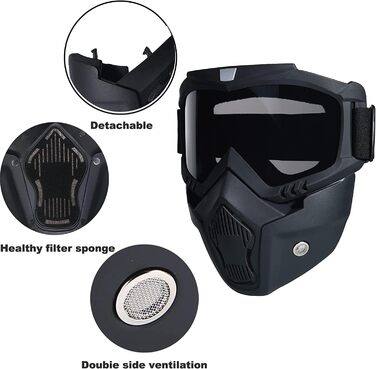 Страйкбольний шолом можна регулювати відповідно до тактичних шоломів, а страйкбольна маска зі знімними окулярами із захистом від запотівання використовується для видів спорту на свіжому повітрі, таких як страйкбол, пейнтбол та ігри з комп&39ютерної графік