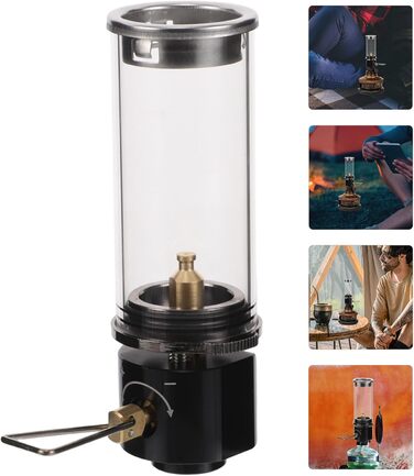 Багатофункціональний пропановий газовий ліхтар, кемпінговий ліхтар, портативний газовий ліхтар для вулиці, чорний, яскраве освітлення намету для подорожей та надзвичайних ситуацій