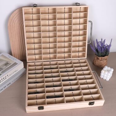 Коробка для ефірних олій CPROSP з 72 слотами, бамбук, коробка для зберігання ефірних олій, органайзер для ефірних олій, для лаку для нігтів, ароматичних олій, косметики, дифузорів ароматичних олій та губної помади, 35 x 30 x 8,5 см