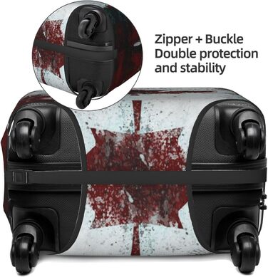 Чохол на валізу BAFAFA, дизайн Ретро-прапор Канади, з принтом, захист валізи, еластичний, стійкий до подряпин, захист від пилу, чорний, XL