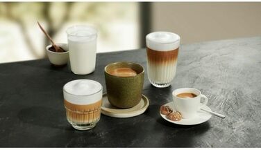 Повністю автоматична кавоварка Siemens EQ300 TF303E07, для багатьох кавових делікатесів, піноутворювач, керамічна кавомолка, функція OneTouch, 1300 Вт, Inox сріблястий металік