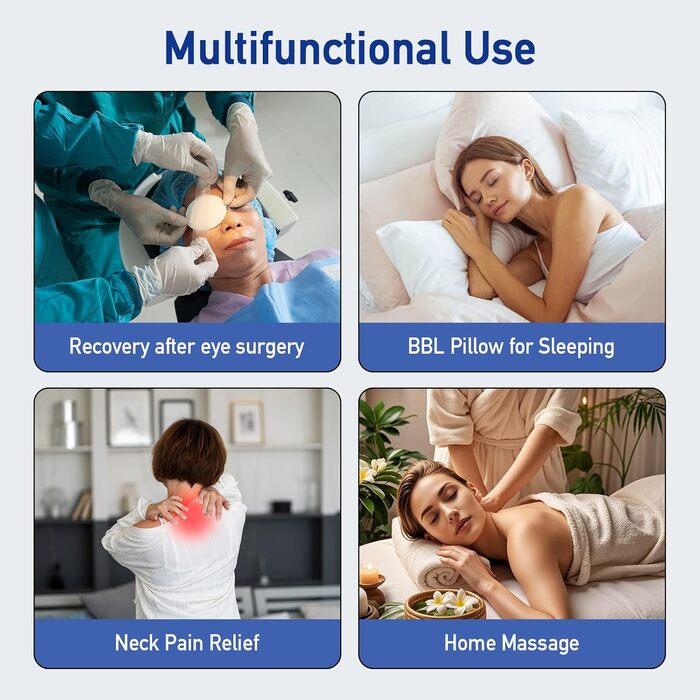 Подушка для обличчя для сну на животі, подушка для позиціонування обличчям вниз для післяопераційної підтримки, масажний підголівник для ліжка та масажного столу, дихаюча конструкція