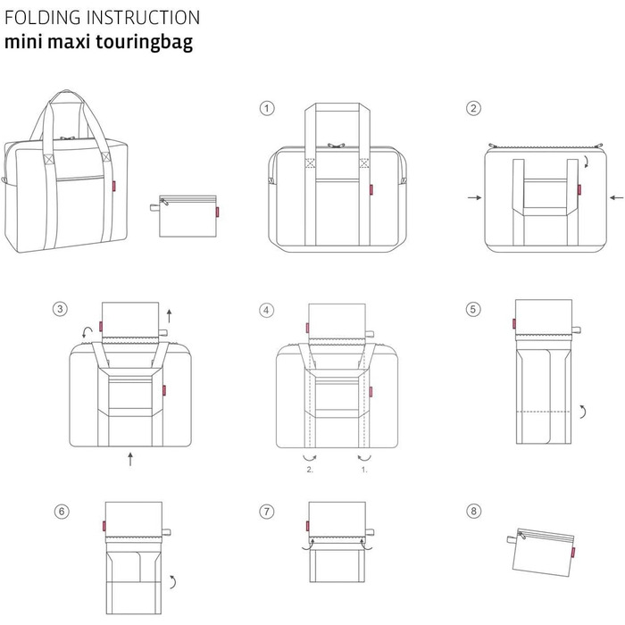 Сумка Reisenthel Mini Maxi Touringbag - складна компактна дорожня сумка з функцією кріплення на візок - водовідштовхувальна тканина Leo Macchiato Single