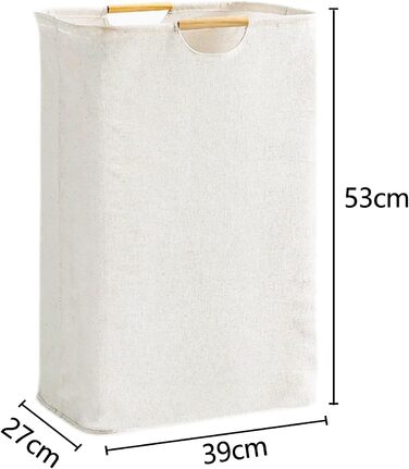 Кошик для білизни Fousenuk складний тканий оксфордська тканина білий 395327 см, Кошик для білизни складний кошик для білизни з руч