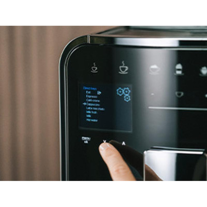 Повністю автоматична кавомашина з молочною системою, кавоварка з кавомолкою, наприклад, для капучино або еспресо, можливе керування додатком, срібляста/чорна срібляста повністю автоматична кавоварка одинарна