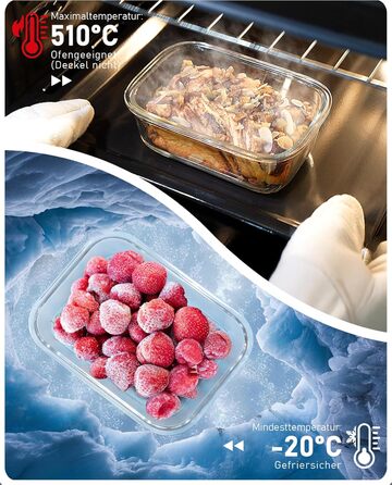 Скляні контейнери для зберігання продуктів, набір з 2 шт. , 630 мл скляні контейнери для зберігання зі скляними кришками, герметичні та герметичні, контейнери для зберігання продуктів, скляні контейнери для приготування їжі, безпечні для мікрохвильової пе