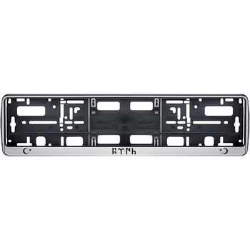 Тримач автомобільного номерного знака в кольорі сріблястий/чорний Тримач номерного знака автомобіль, тримач номерного знака Gktrk Trk Turkey Bozkurt 2 місця